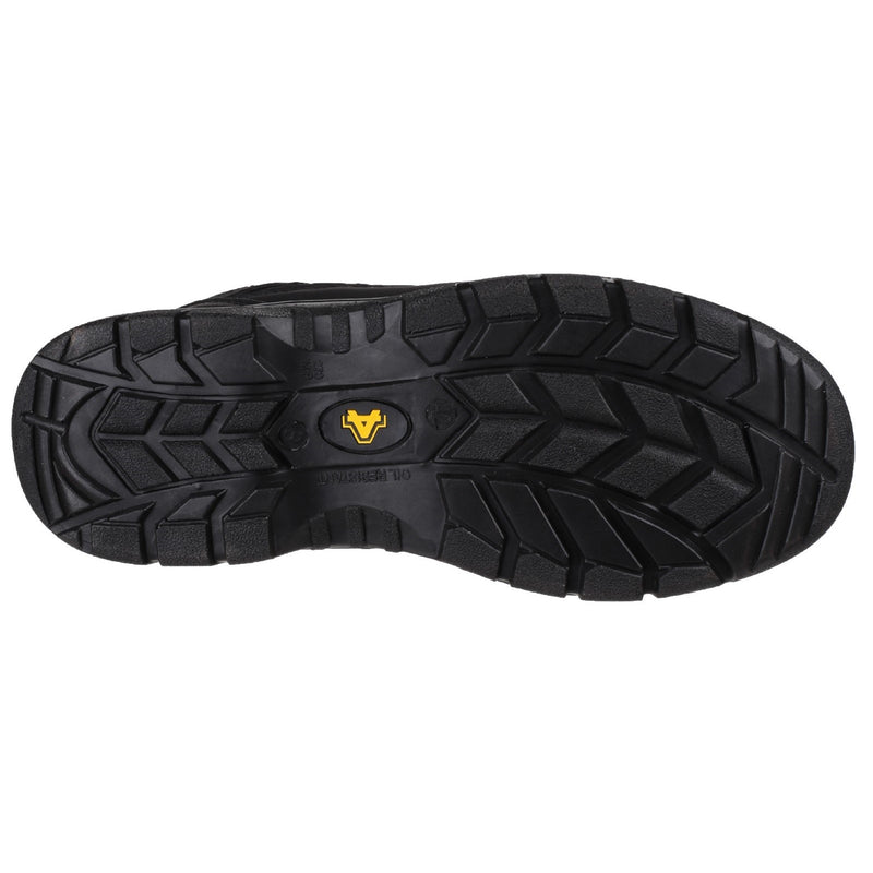 Top view of the black FS214 vegan safety shoes.
