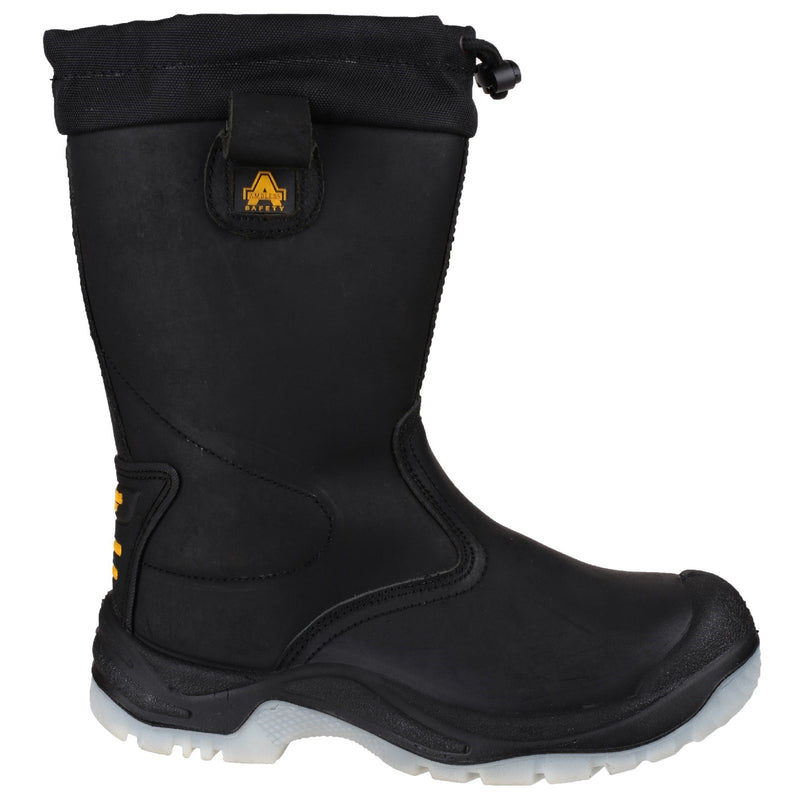 Warm sherpa lining of the FS209 safety rigger boot.