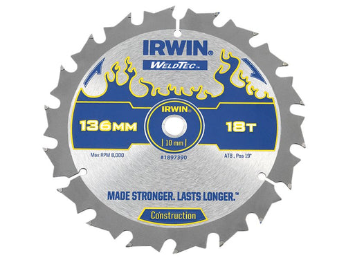 IRWIN Weldtec Cordless Circular Saw Blade, ATB