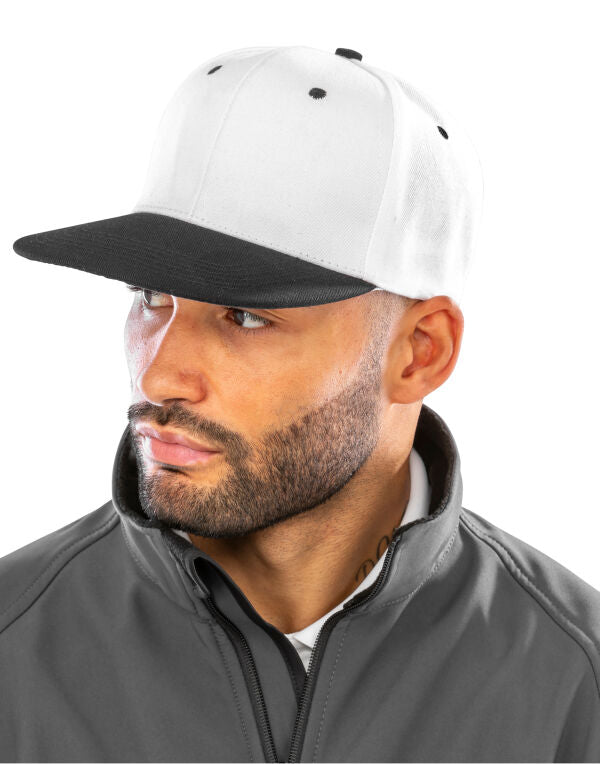Result Core Bronx Original Flat Peak Snap Back Dual Colour Cap - Black/ Azure Blue