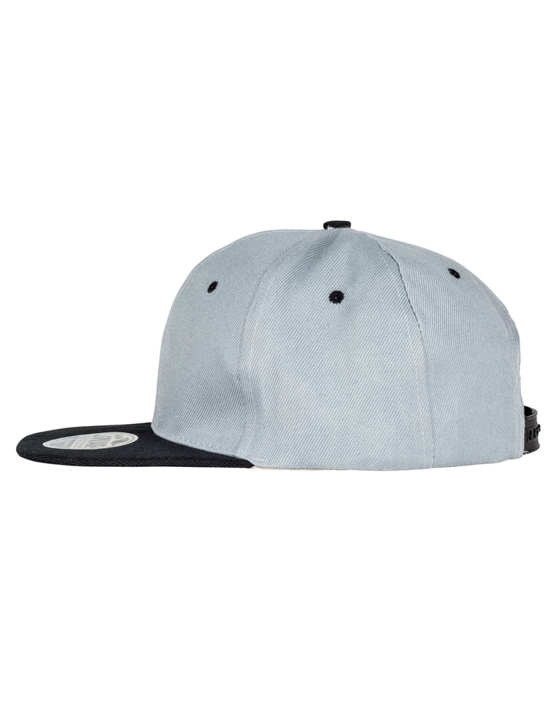 Result Core Bronx Original Flat Peak Snap Back Dual Colour Cap - Heather Grey/Black