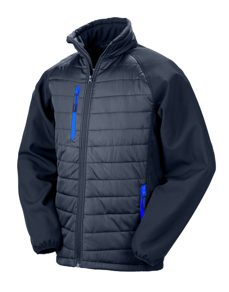 Result Recycled Compass Padded Softshell Jacket - Navy/Royal