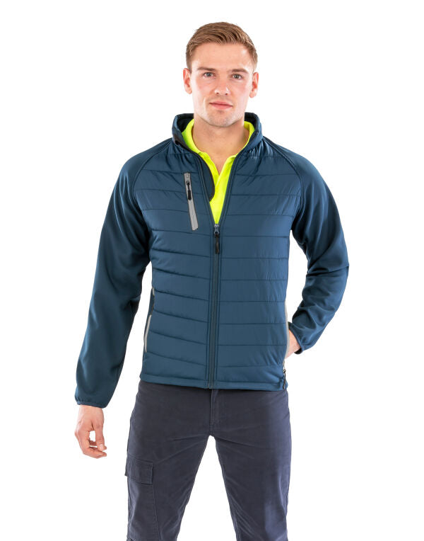 Result Recycled Compass Padded Softshell Jacket - Black/Black