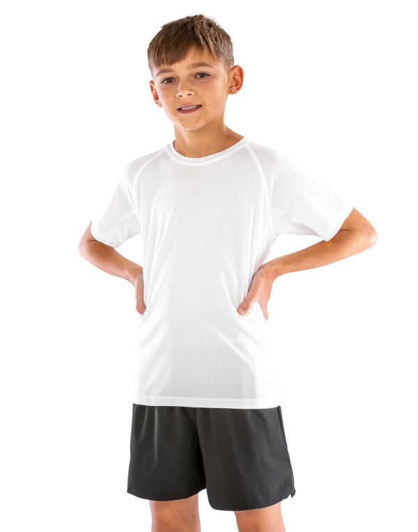 Spiro Impact Junior Performance Aircool Tee - Bottle Green