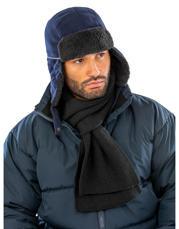 Result Winter Essentials Ocean Trapper Hat - Black/ Grey