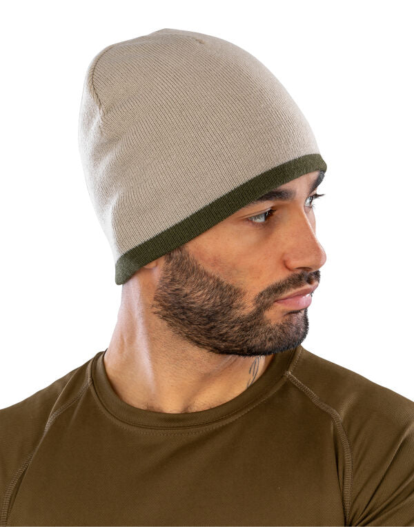 Result Winter Essentials Soft Feel Cuffless Reversible Beanie - Aqua/Grey