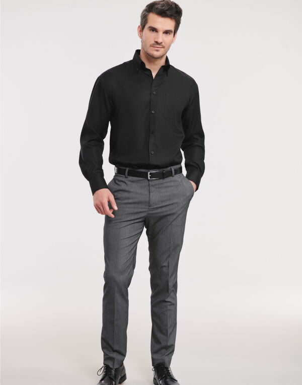 Russell Collection Men'S Long Sleeve Ultimate Non-Iron Shirt - Black