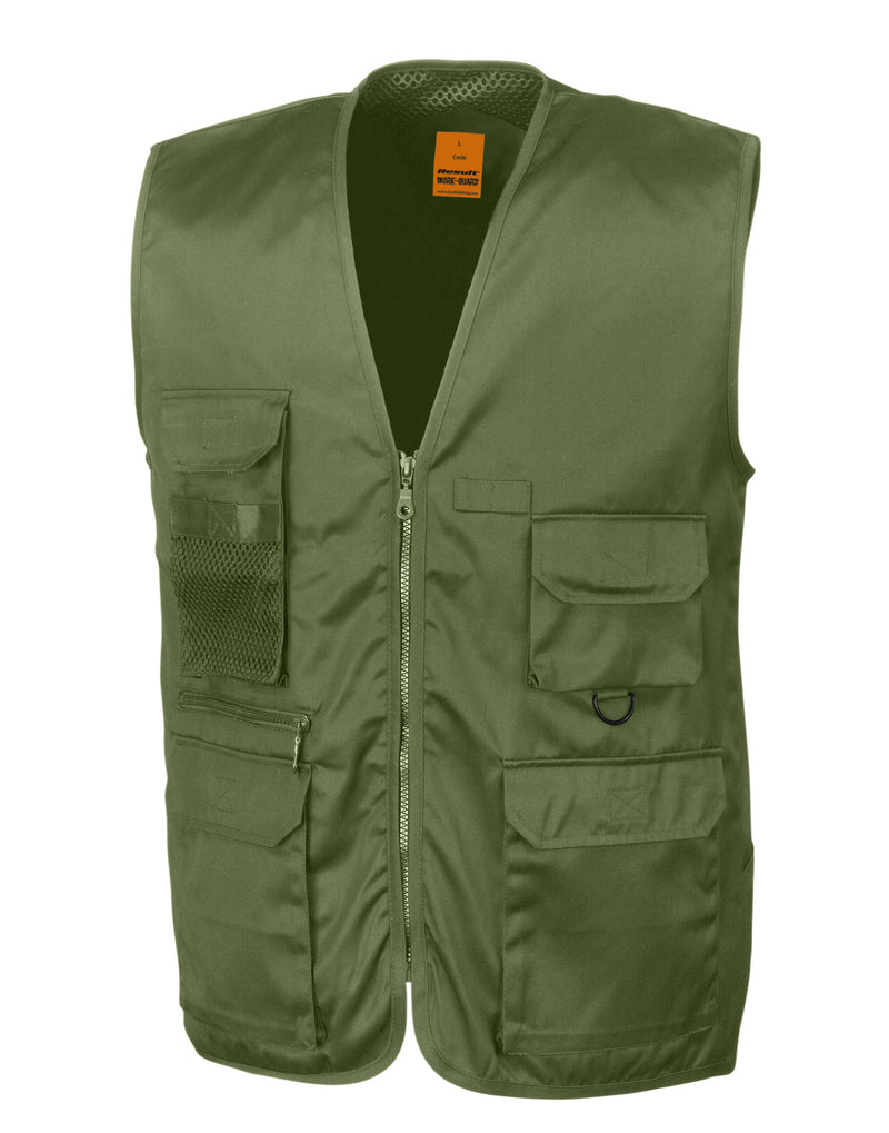 Work-Guard by Result Safari Waistcoat - Lichen