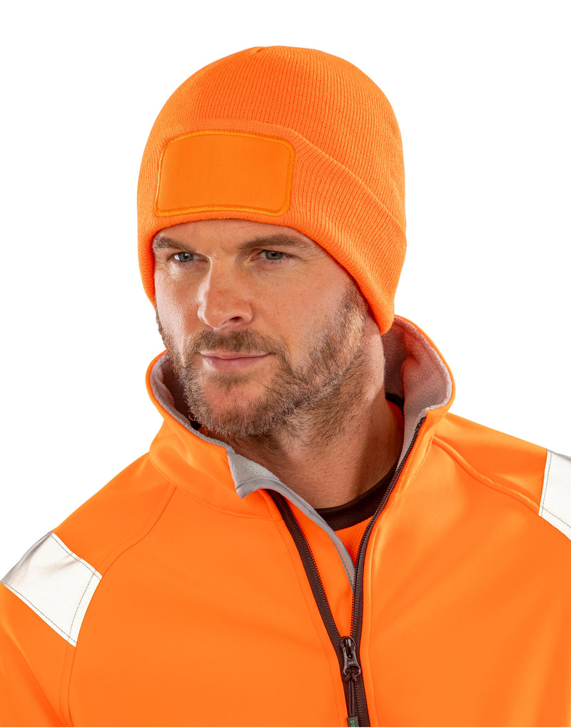 Result Recycled Recycled Thinsulate Printers Beanie - Fluorescent Orange