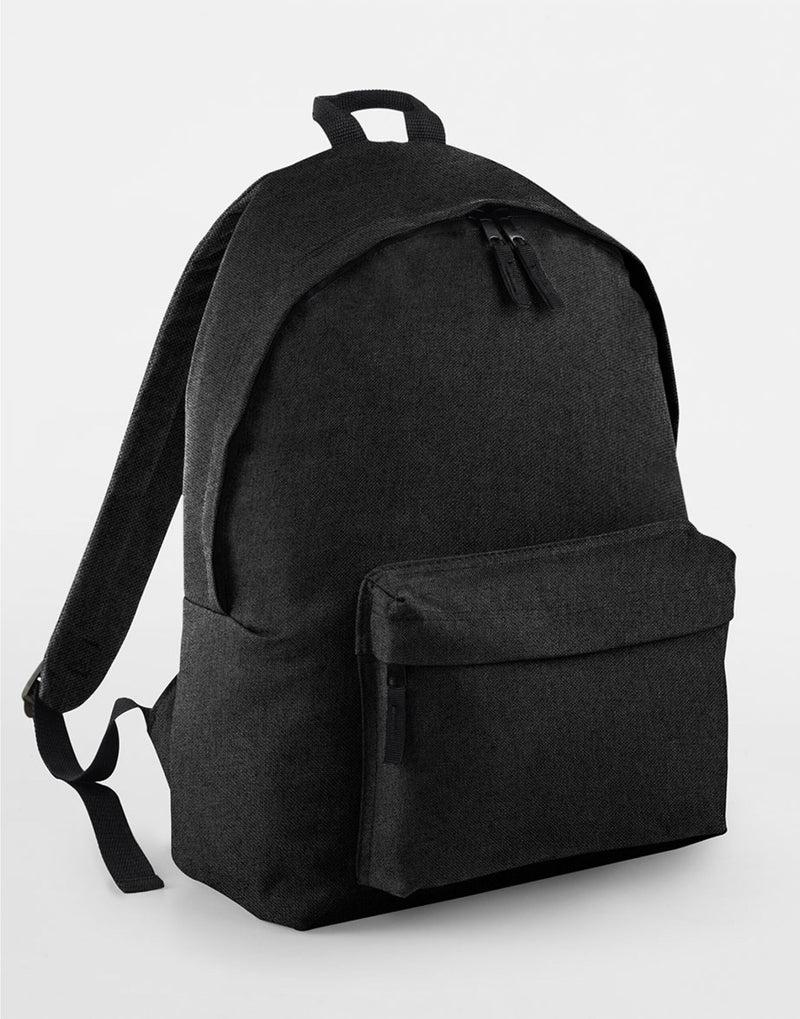 A black Original Fashion Backpack with rainbow zipper detail.