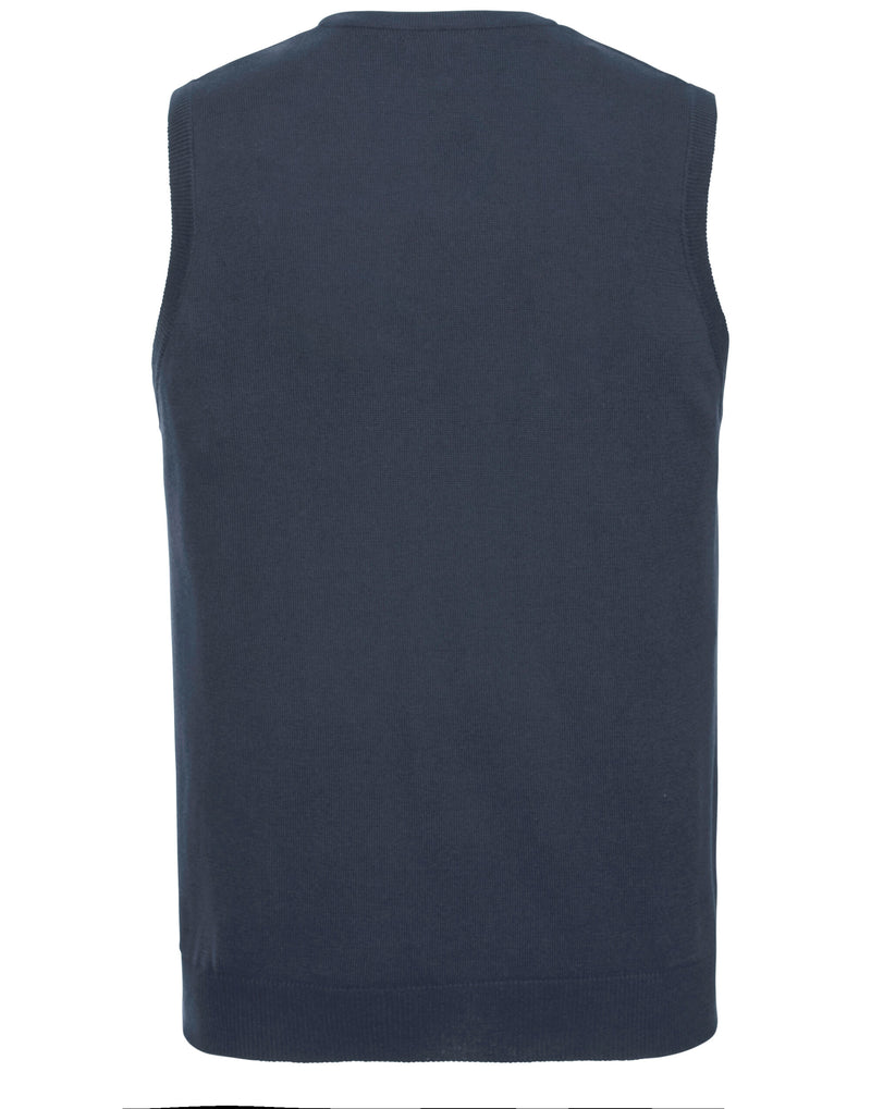 Russell Collection V-Neck Sleeveless Knitted Pullover - French Navy
