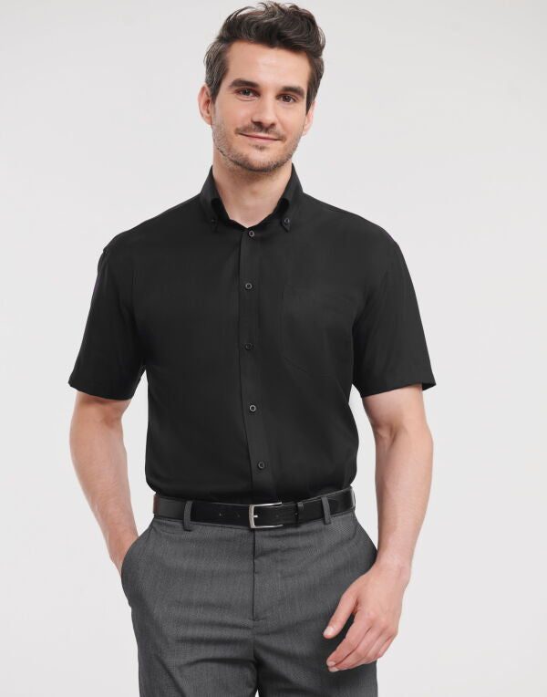 Russell Collection Men'S Short Sleeve Classic Ultimate Non-Iron Shirt