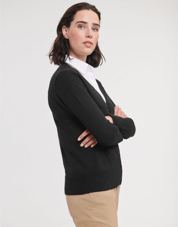 Russell Collection Ladies' V-Neck Knitted Cardigan