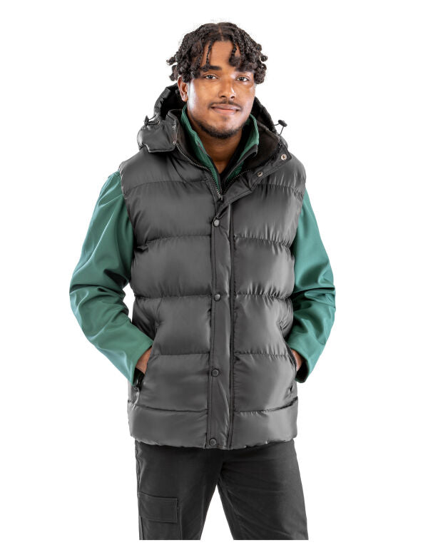 Result Core Nova Lux Padded Hooded Gilet - Black