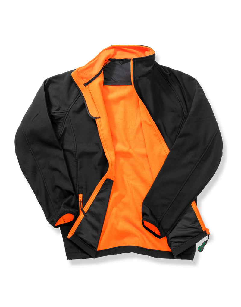 Result Core Men'S Printable Softshell Jacket With Recycled Inner Fleece - Black/Orange