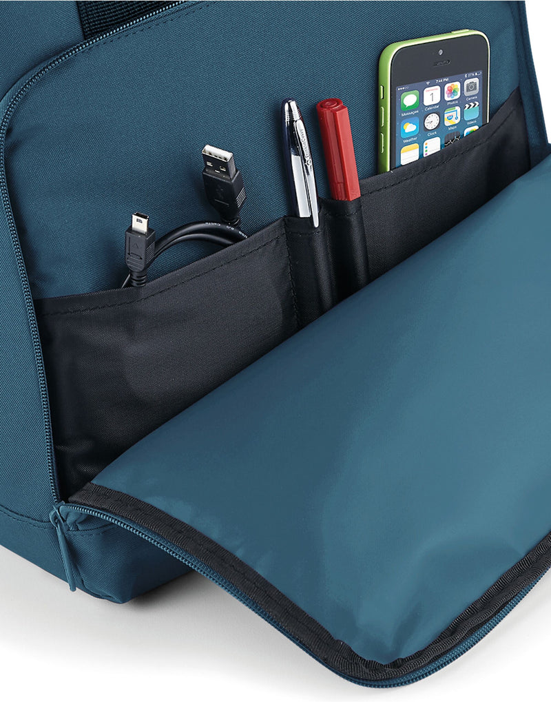Navy Bagbase Twin-Handle Roll-Top Backpack.