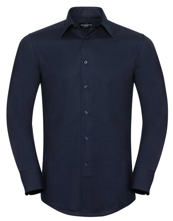 Russell Collection Men'S Long Sleeve Tailored Oxford Shirt
