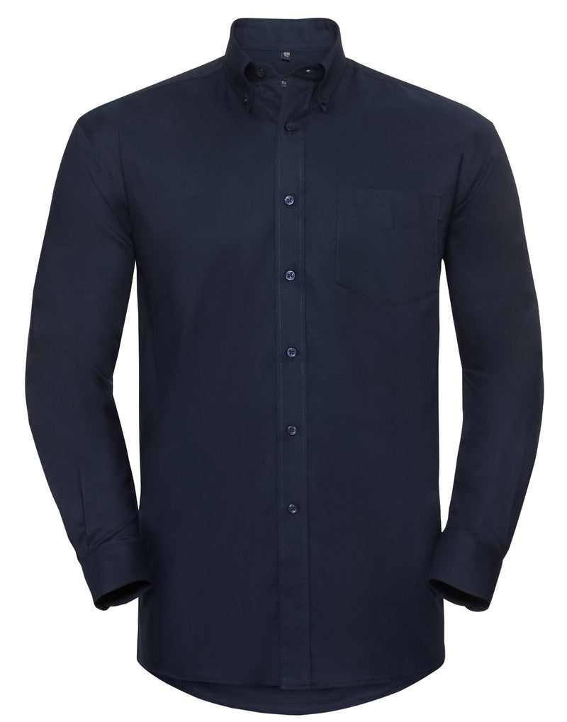 Russell Collection Men'S Long Sleeve Classic Oxford Shirt - Bright Navy