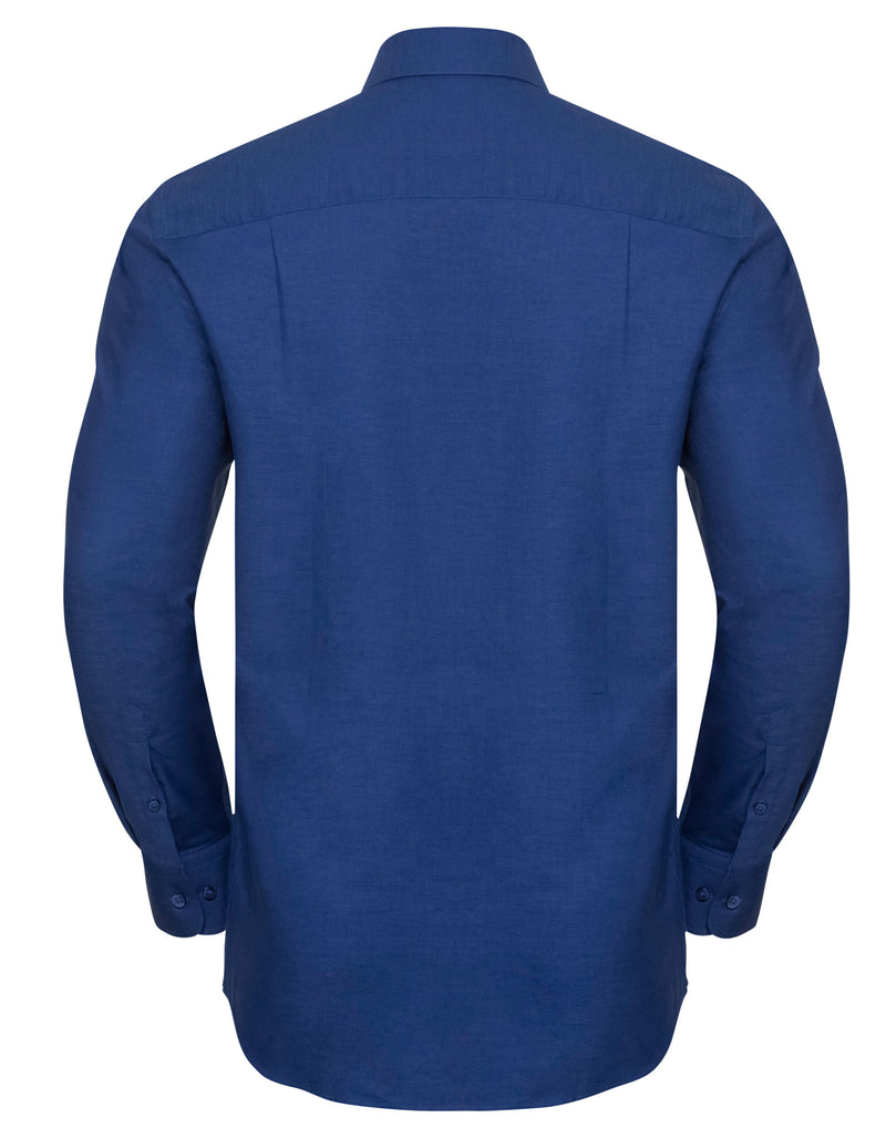 Russell Collection Men'S Long Sleeve Classic Oxford Shirt - Bright Royal