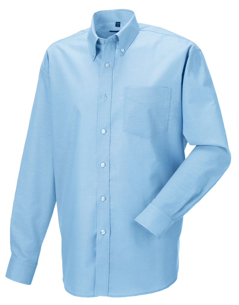 Russell Collection Men'S Long Sleeve Classic Oxford Shirt - Oxford Blue
