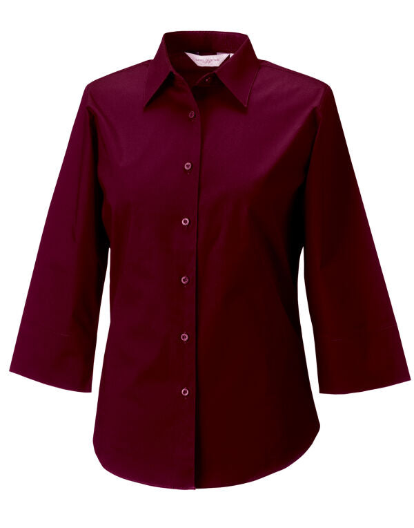 Russell Collection Ladies' 3/4 Sleeve Fitted Stretch Shirt