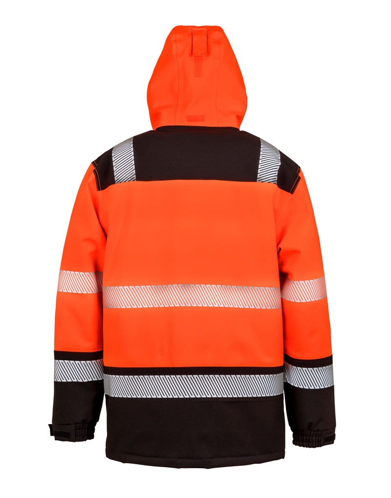 Result Safeguard Recycled Extreme Tech Printable Softshell Coat - Fluorescent Orange/Black