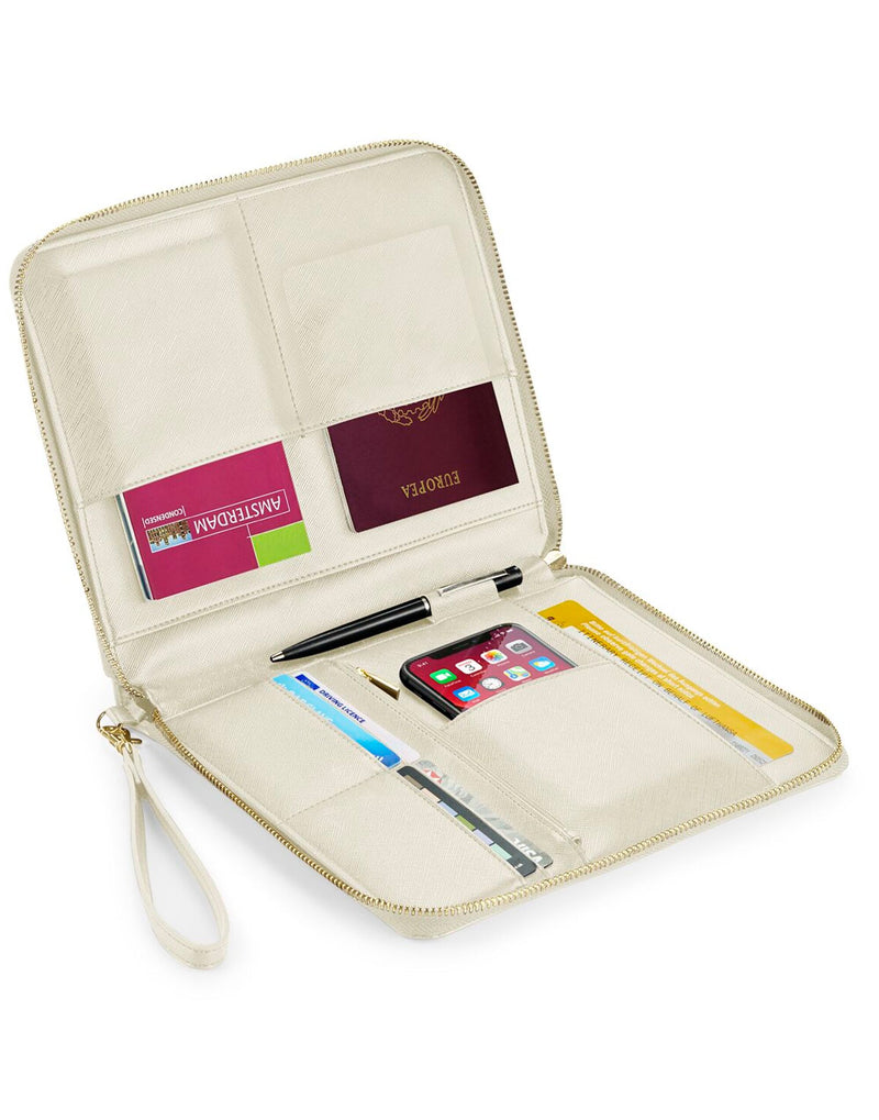 Organizador de tecnología Bagbase Boutique color crudo - Vista trasera.