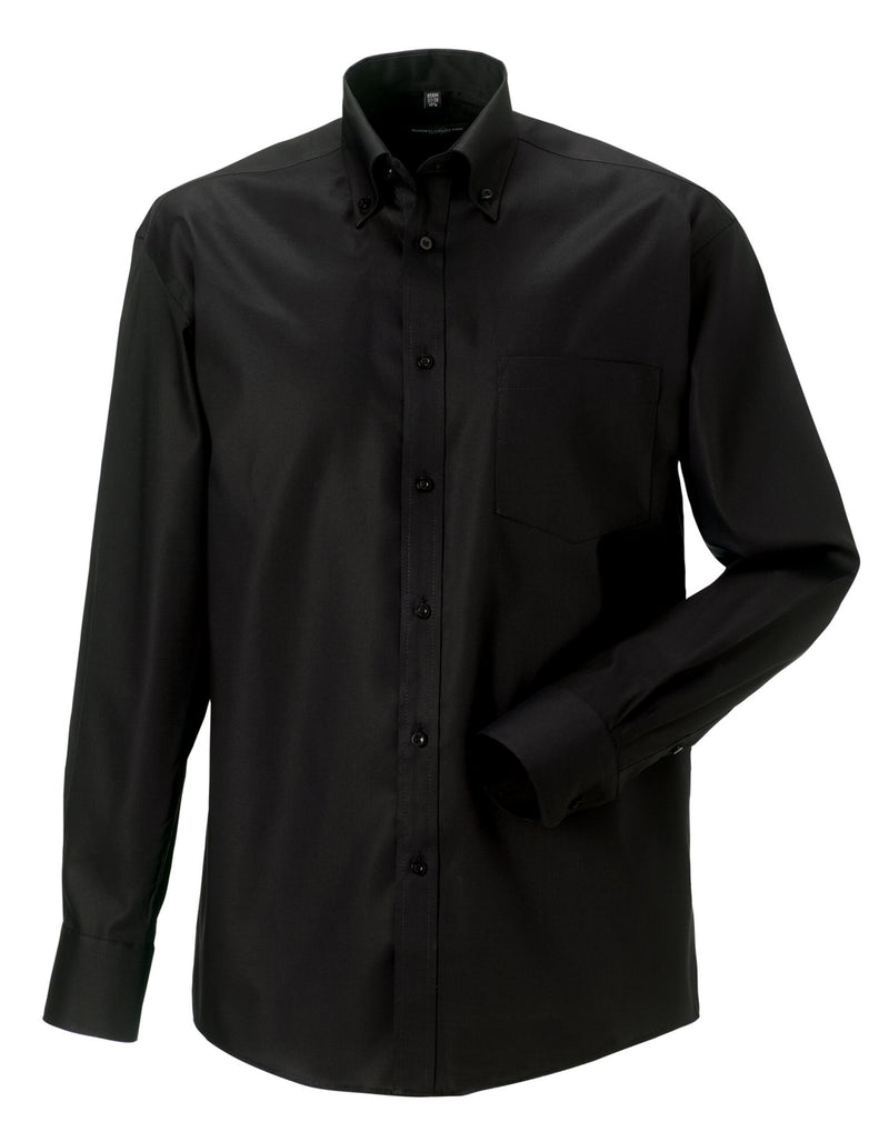 Russell Collection Men'S Long Sleeve Ultimate Non-Iron Shirt - Black