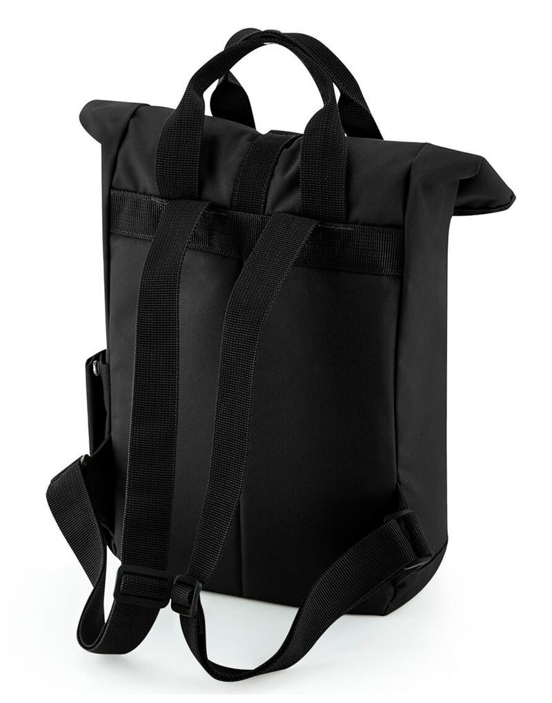 The main compartment of a sky black junior fashion backpack.