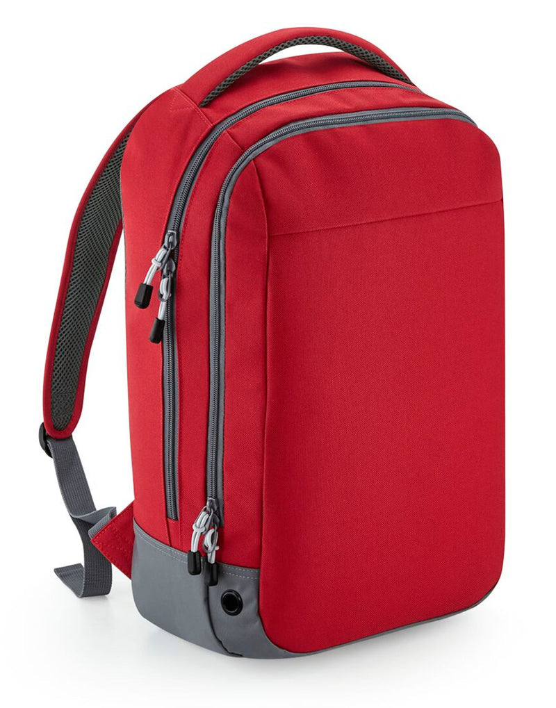 Interior shot of the main compartment of the Bagbase Athleisure Sports Backpack, showing its spacious layout.