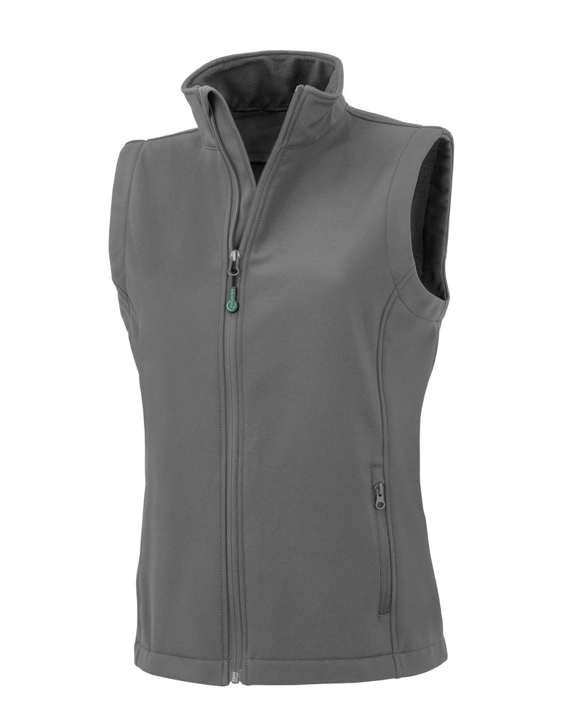 Result Recycled Ladies' Recycled 2-Layer Printable Softshell Bodywarmer - Workguard Grey