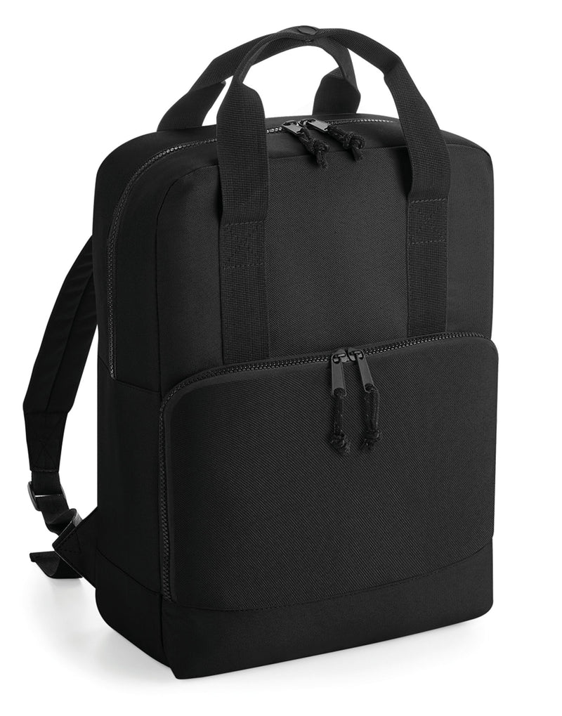Angled view of the Bagbase Boutique clear window travel case, detailing its high-shine gold zip and chic structure.
