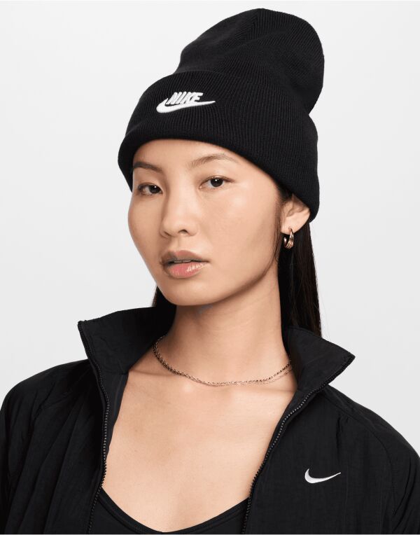 Nike Golf Futura Peak Beanie - Dark Grey Heather/White