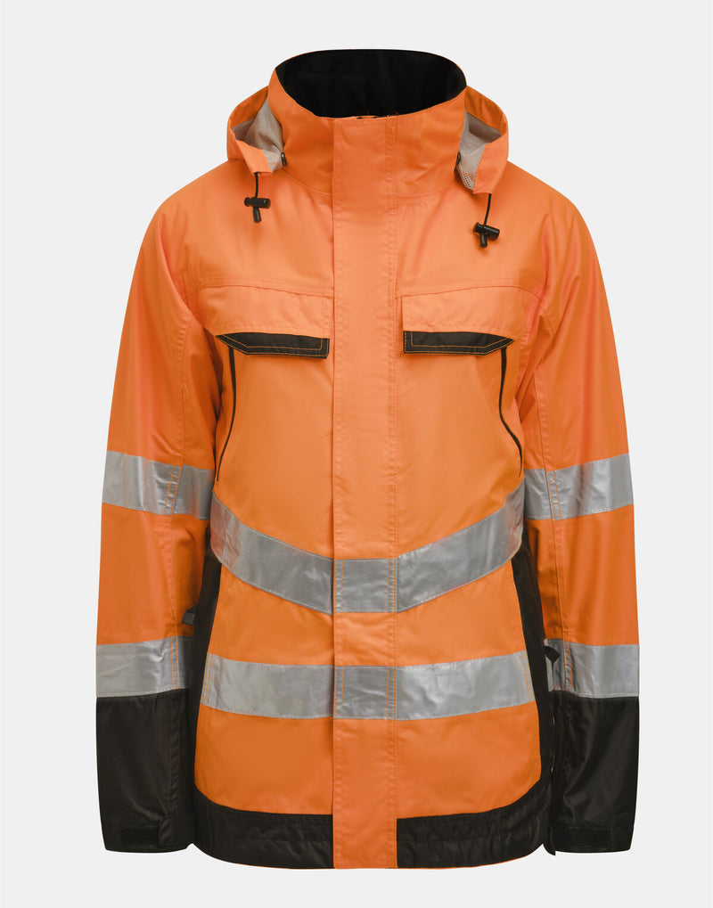 Jobman Shell Jacket Hi-Vis - Orange/Black