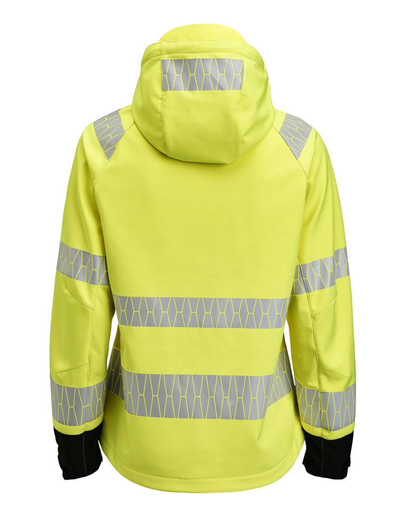 Jobman Women'S Softshell Jacket Hi-Vis - Yellow/Black