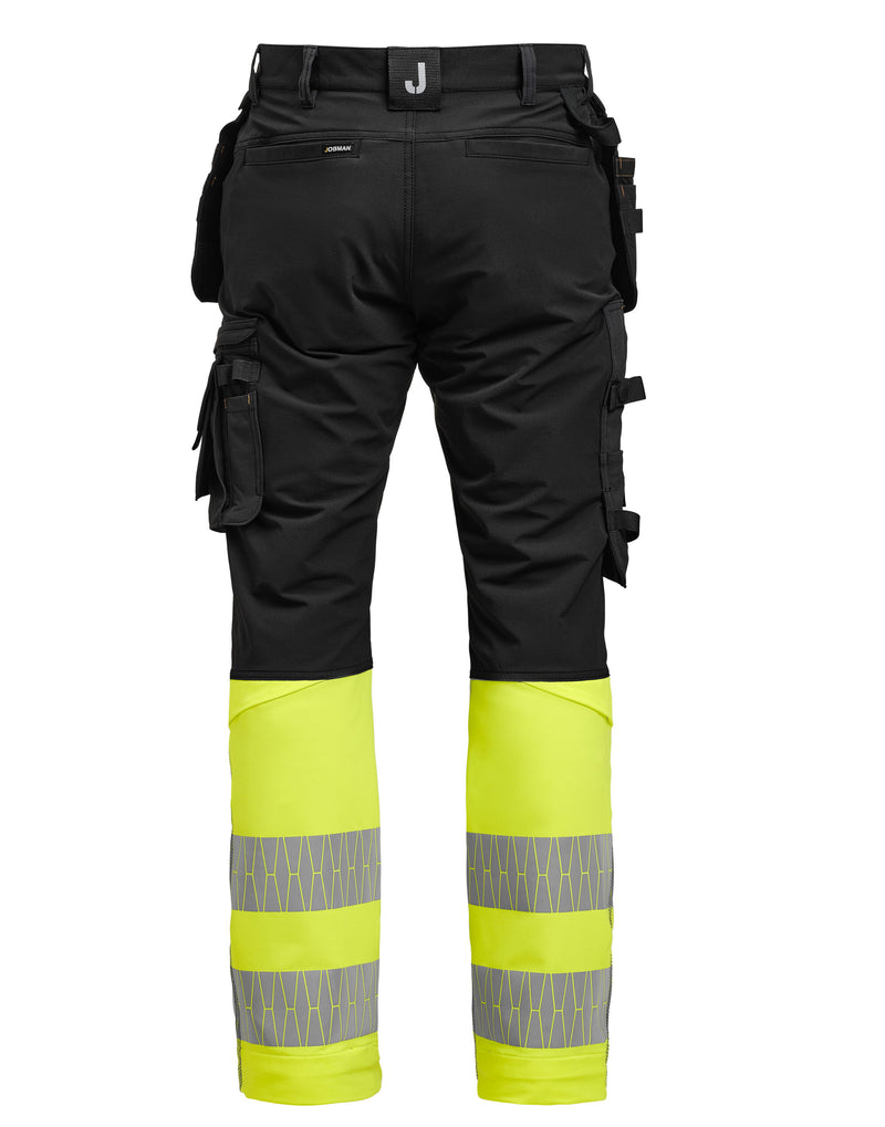 Jobman Craftsman Trousers Stretch Hi-Vis - Black/Yellow