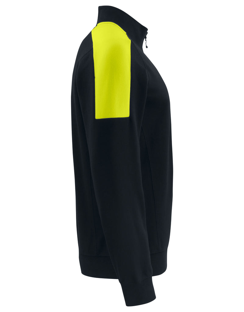 Pro-Job Prio 2128 1/2 Zip Sweatshirt - Black/Yellow