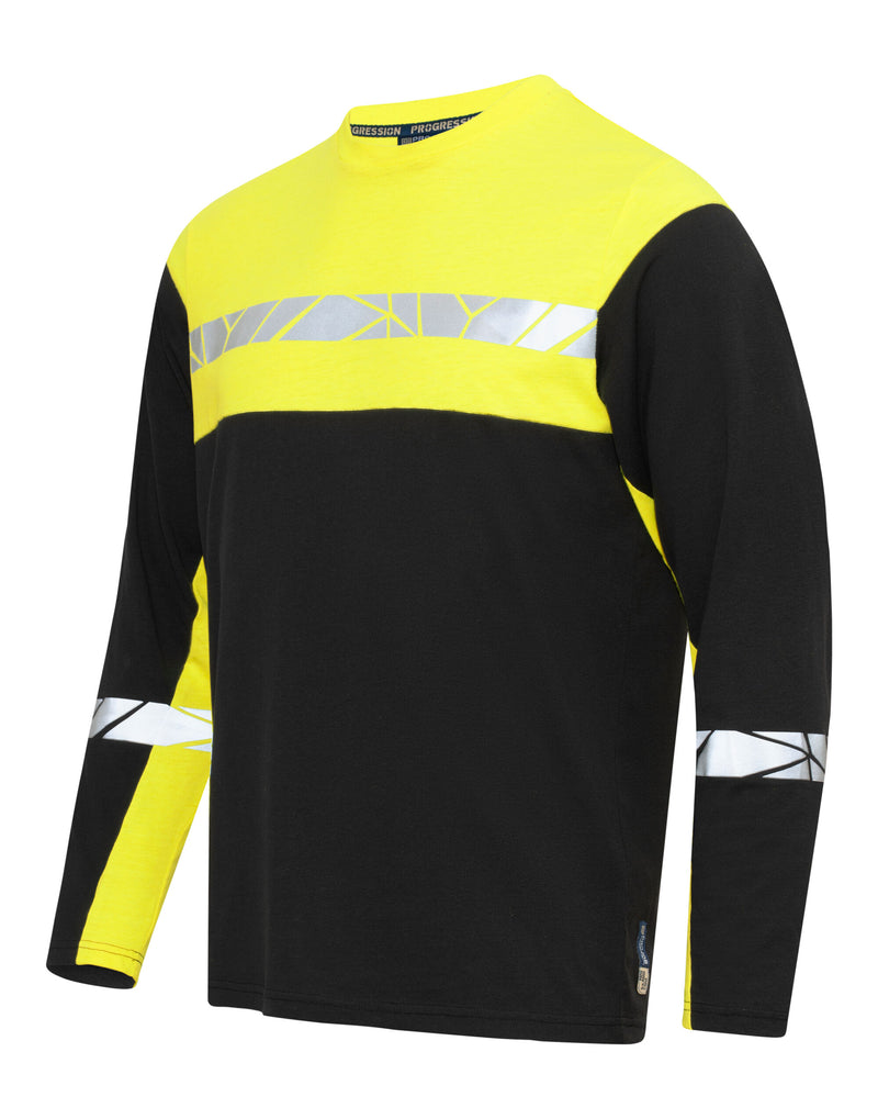 Pro-Job Progression 7002 Long Sleeve T-Shirt - Black/Yellow
