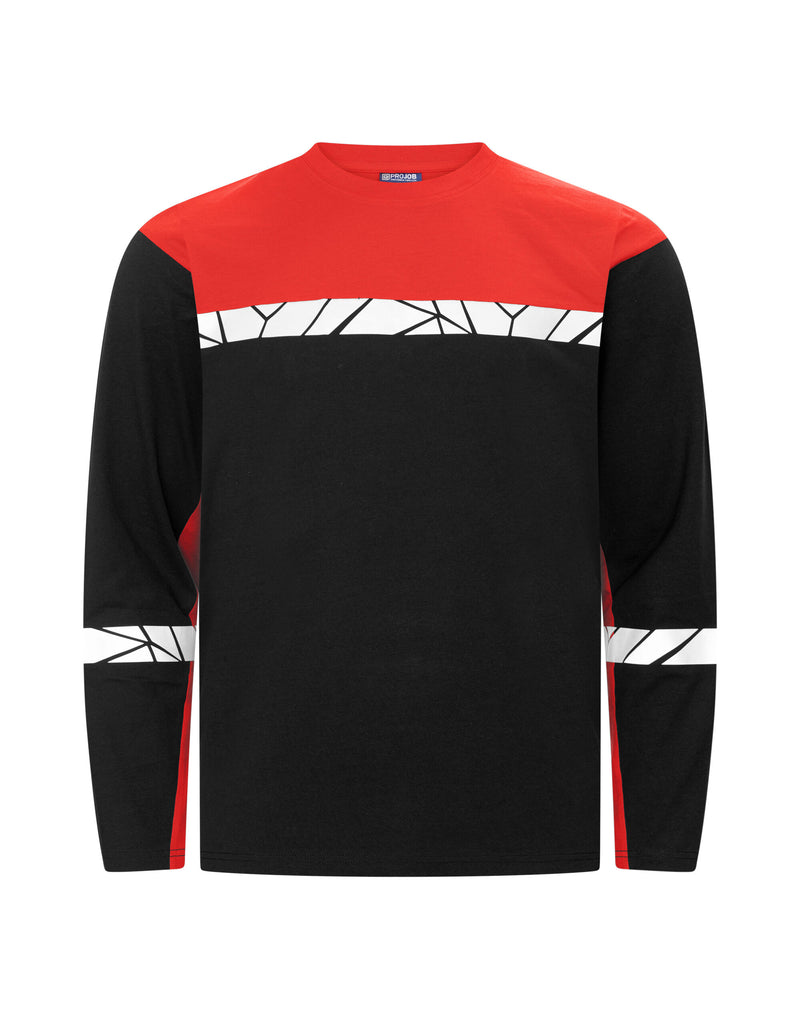 Pro-Job Progression 7002 Long Sleeve T-Shirt - Black/Red