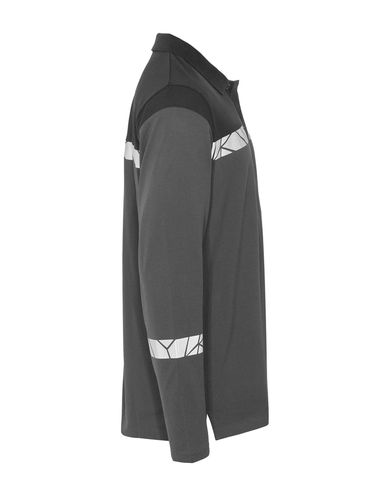 Pro-Job Progression 7004 Long Sleeve Pique Polo - Grey/Black