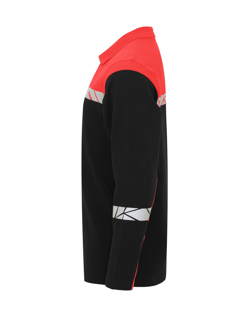 Pro-Job Progression 7004 Long Sleeve Pique Polo - Black/Red
