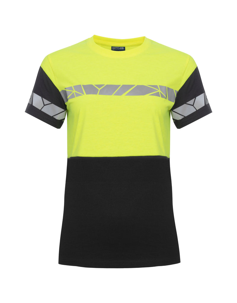Pro-Job Progression 7005 Ladies T-Shirt - Black/Yellow