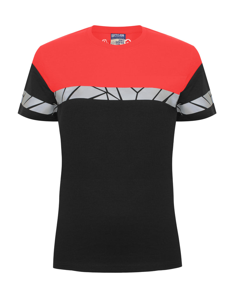 Pro-Job Progression 7005 Ladies T-Shirt - Black/Red