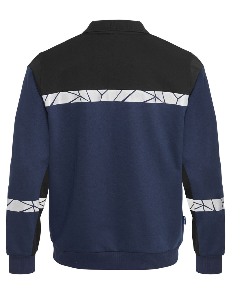 Pro-Job Progression 7100 Long Sleeve Polo Sweatshirt - Navy/Black