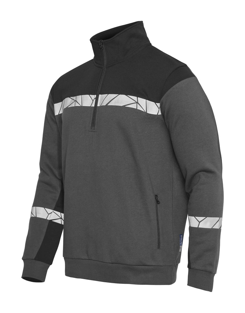 Pro-Job Progression 7102 1/2 Zip Sweatshirt - Grey/Black