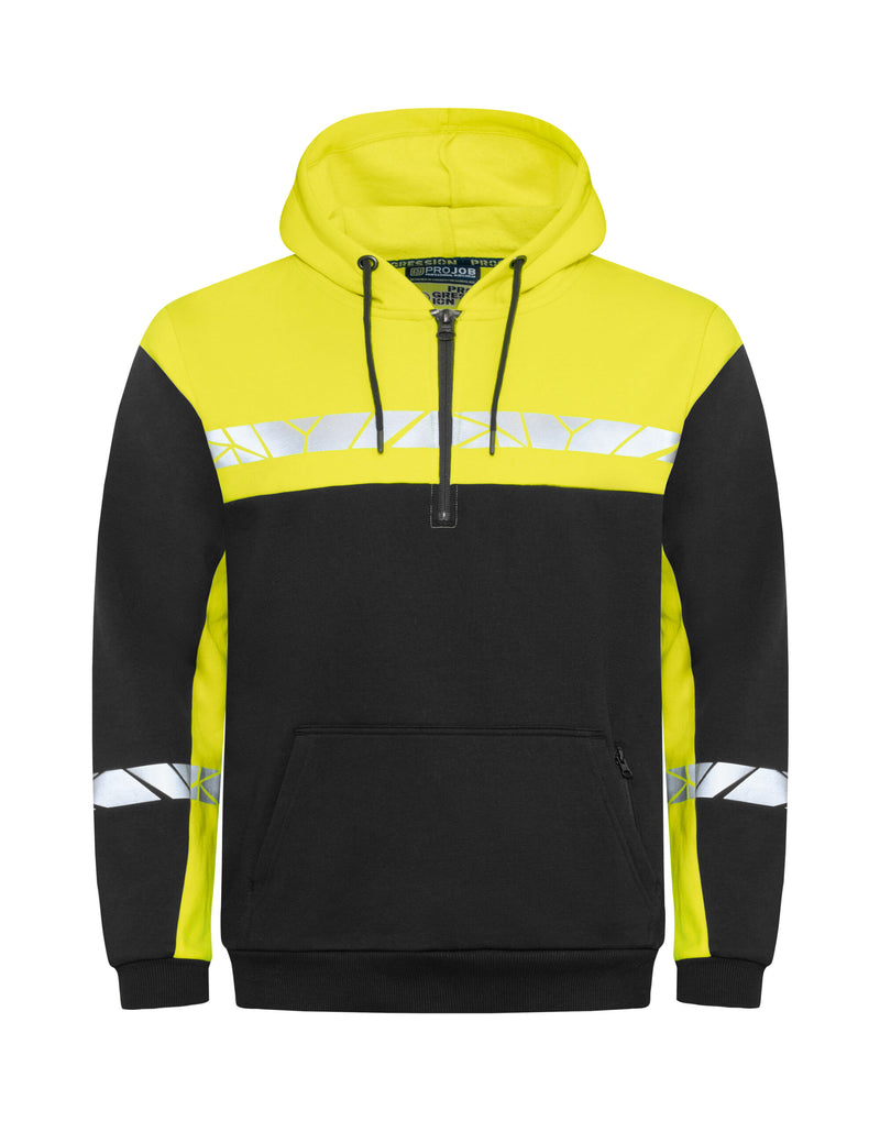 Pro-Job Progression 7104 1/2 Zip Hoodie - Black/Yellow