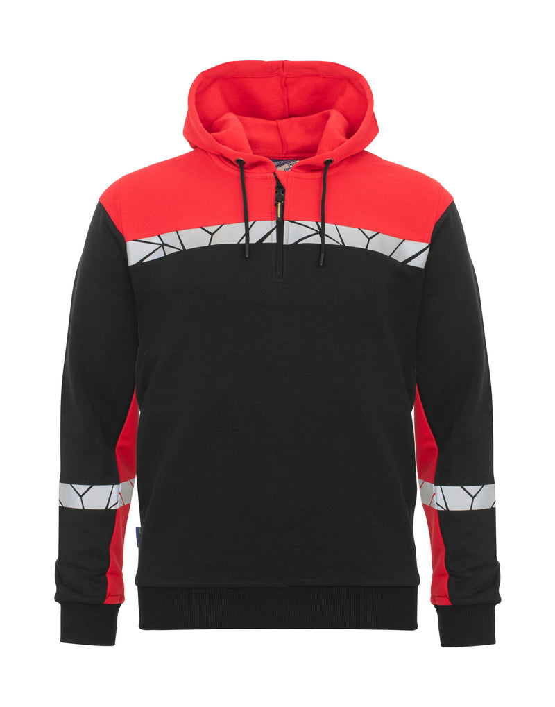 Pro-Job Progression 7104 1/2 Zip Hoodie - Black/Red