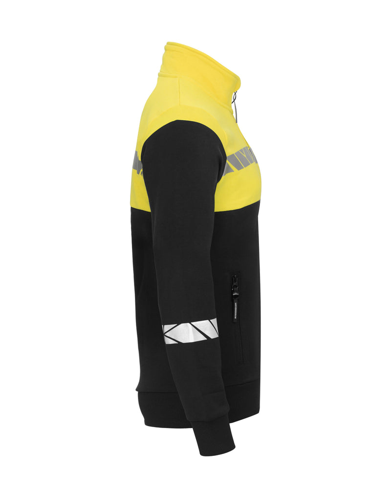 Pro-Job Progression 7105 Ladies Full Zip Sweatshirt - Black/Yellow