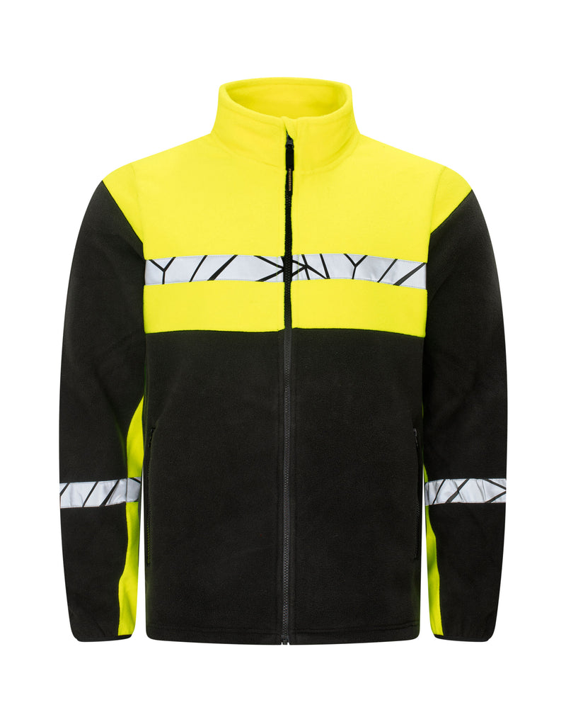 Pro-Job Progression 7300 Full Zip Fleece - Black/Yellow