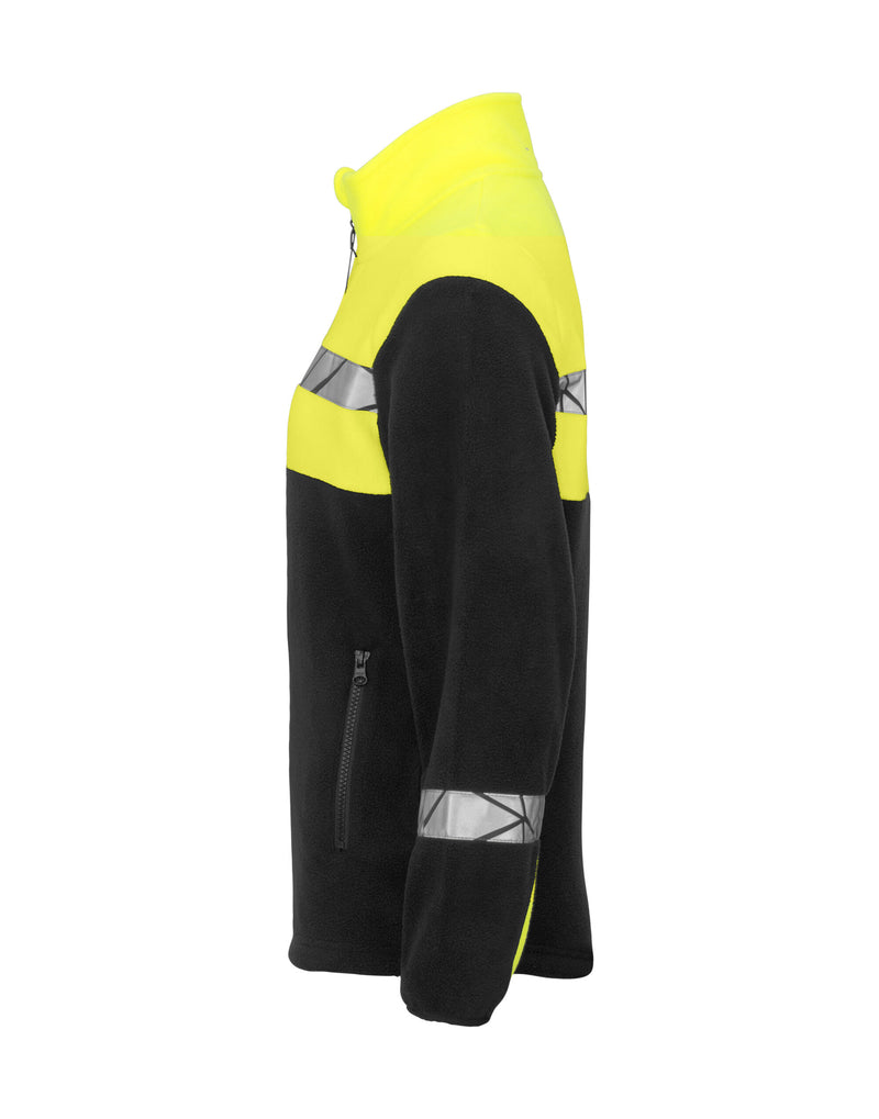 Pro-Job Progression 7301 Ladies Full Zip Fleece - Black/Yellow